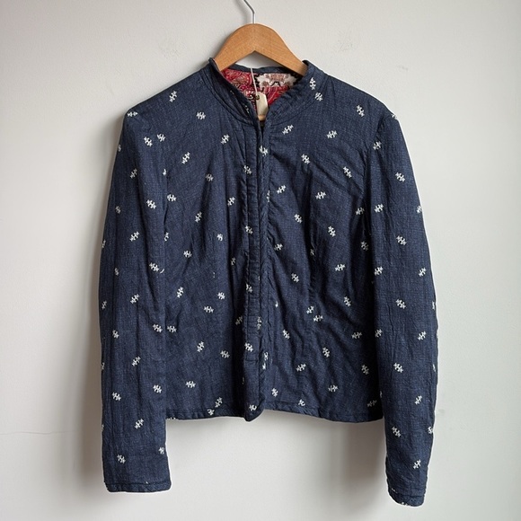 Anthropologie Waverly Quilted Reversible Jacket Cardigan Cropped LARGE NEW - Picture 9 of 10